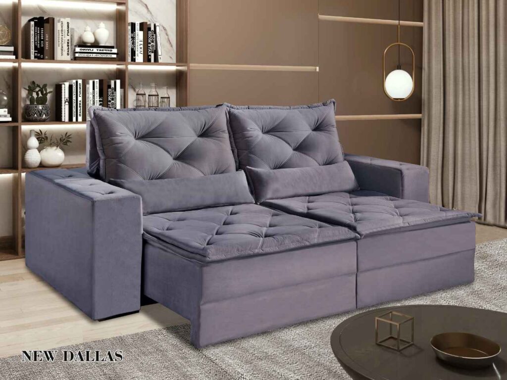 Estofado Retratil Dallas 230 2×90 Grafite Inca 10 Idealle