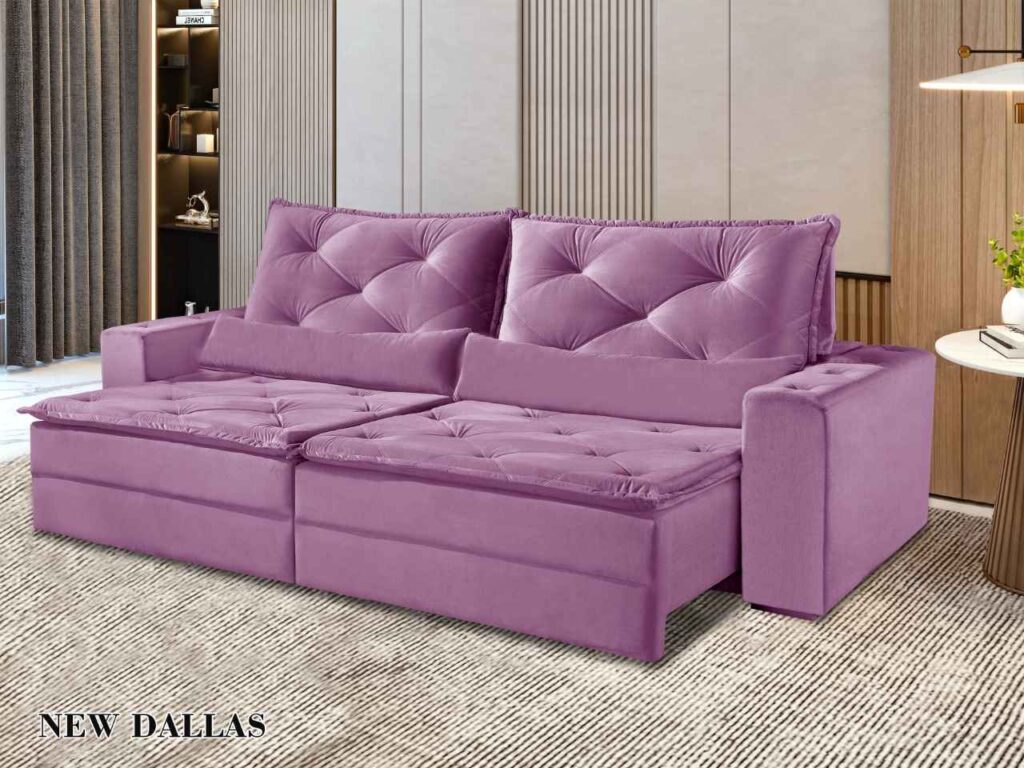 Estofado Retratil Dallas 290 2×120 Rose Inca 14 Idealle
