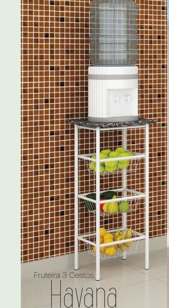 1340.1.62 Fruteira Tubular Havana Branco Teixeira