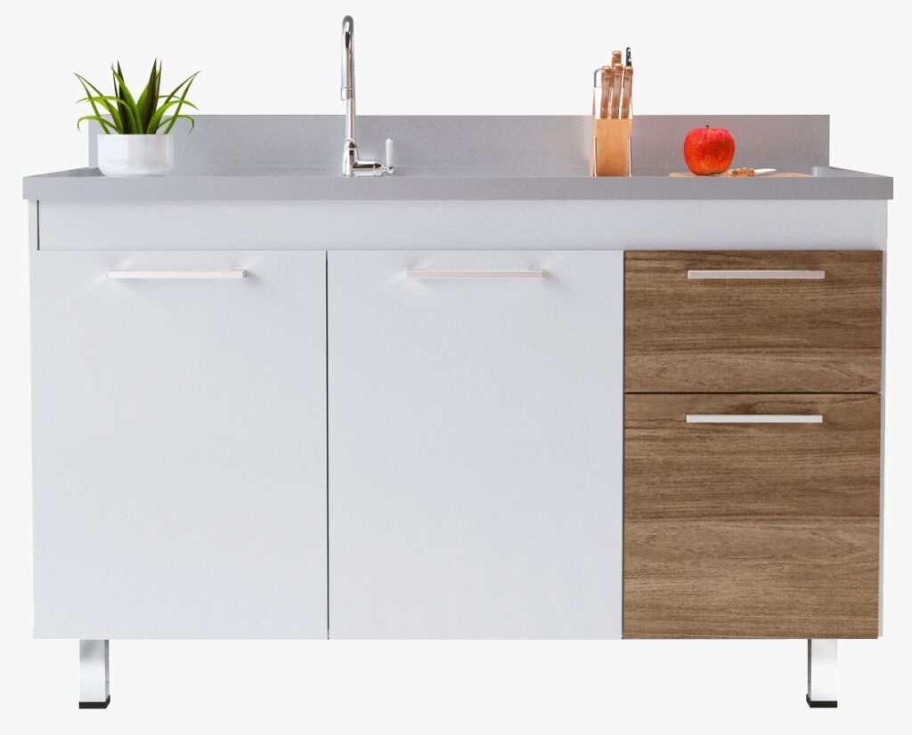 Gabinete Kaus 114 para Pia 3P1G Branco.Branco Cerocha