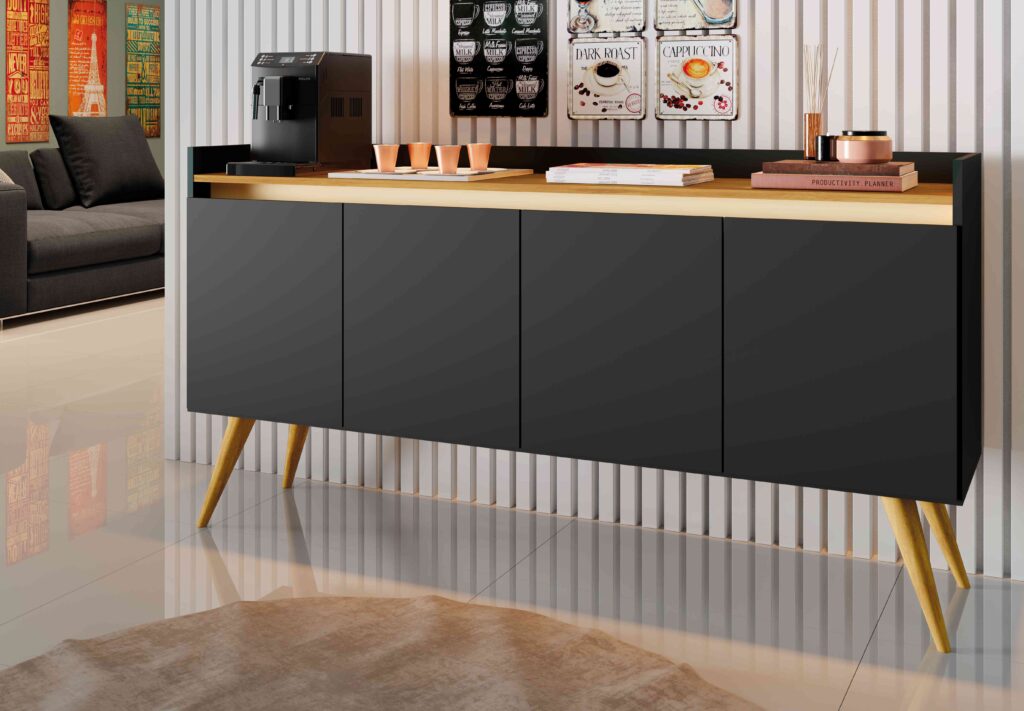 Buffet Gold 4P Preto.Mel Primus