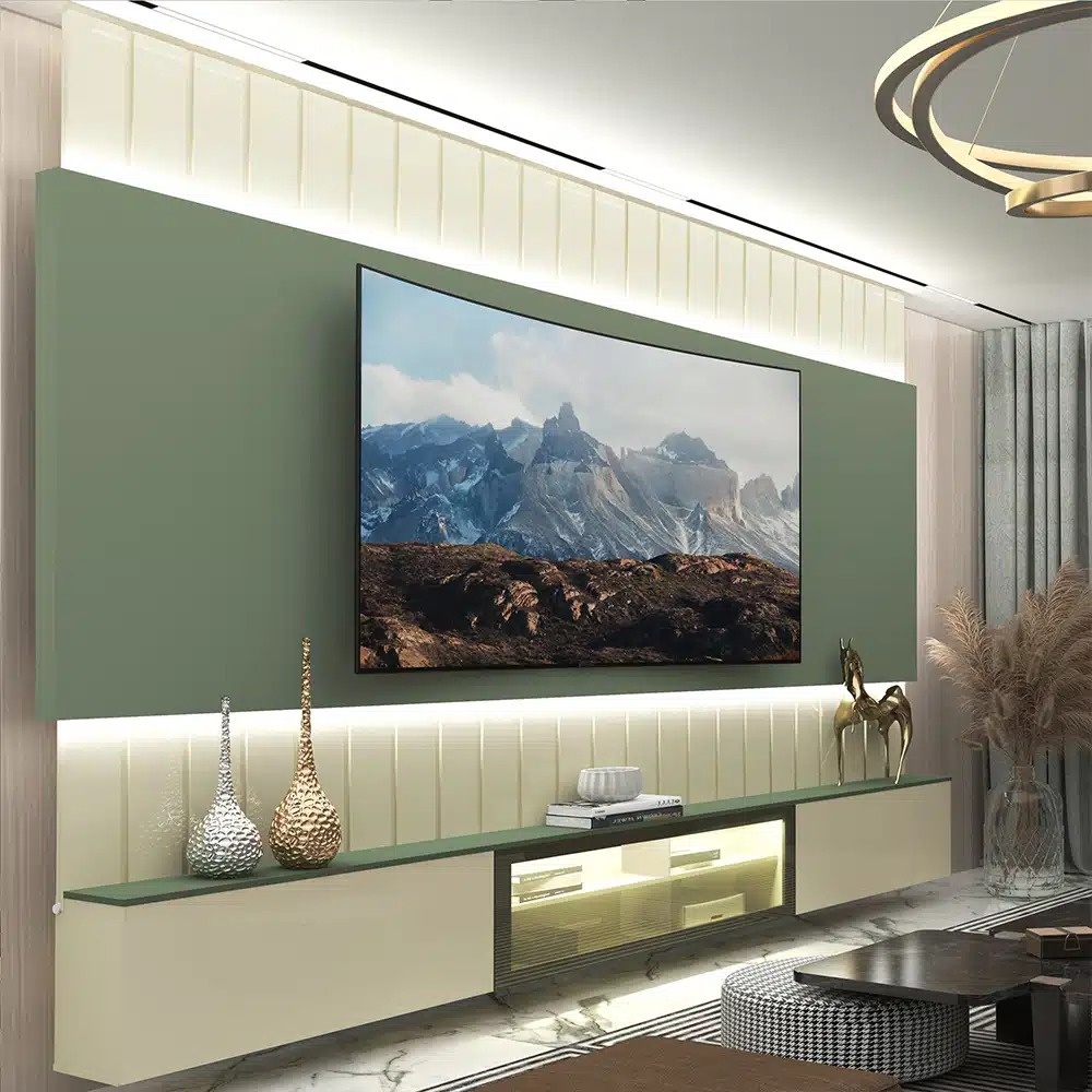 Home Soberano Reflecta 260 com LED Off White.Verde Floresta Gelius