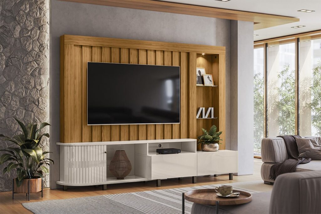 Home Theater Le Mans Naturale.Off White Madetec