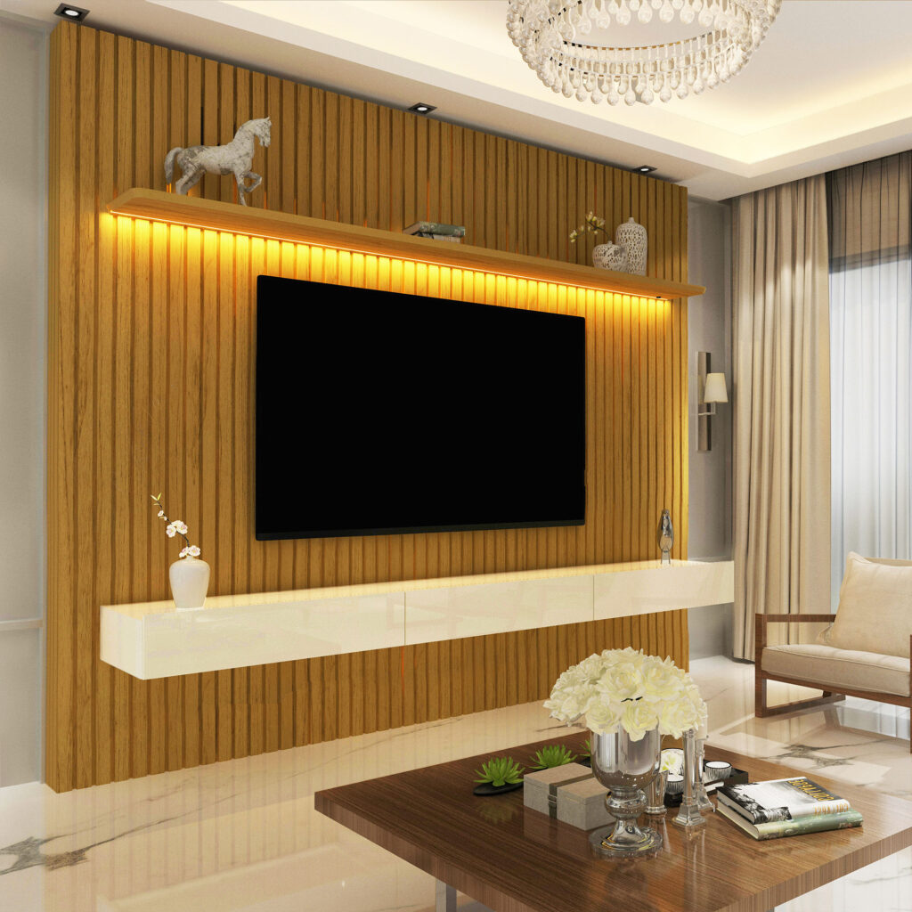 Home Nobre Ripado 230 1P3G com LED Naturale.Off White Gelius