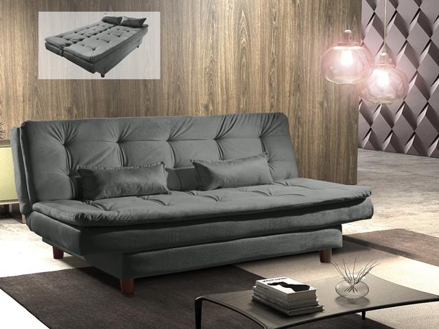 Sofa Cama Premium 3Lgs 2 Estagios 2211B Cinza Luxury