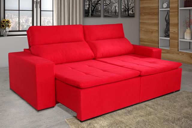 Sofa Retratil Reclinavel Italia 2xMod0,90m Vermelh6002 Vicam