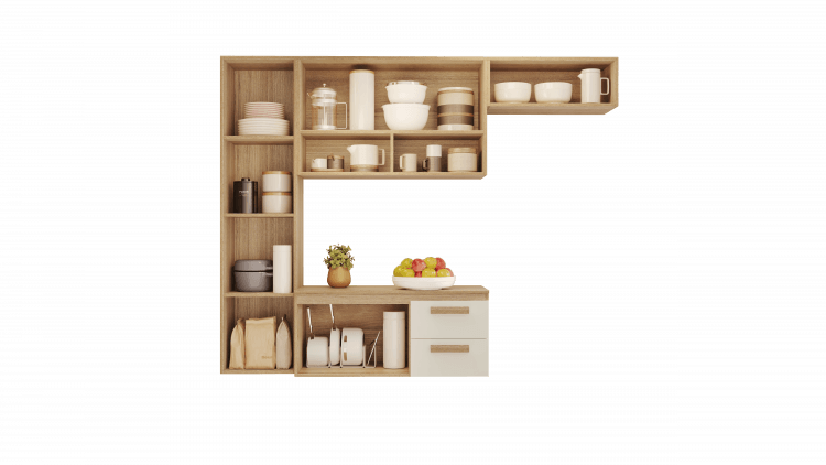 Cozinha Smart 4P2G Visualizacao Interna Aramoveis