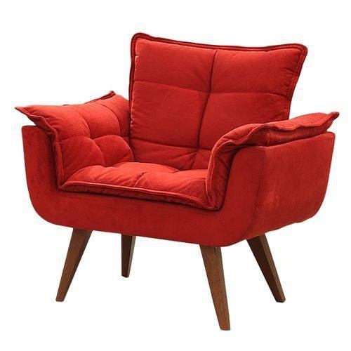Poltrona Jamile Suede Vermelho 511 Inca 05 D Salla