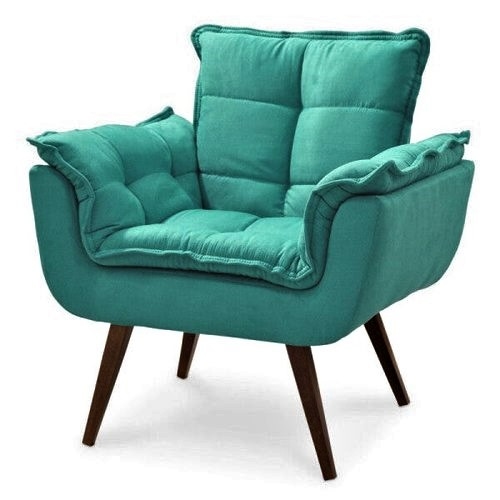 Poltrona Jamile Suede Turquesa 509 Inca D Salla