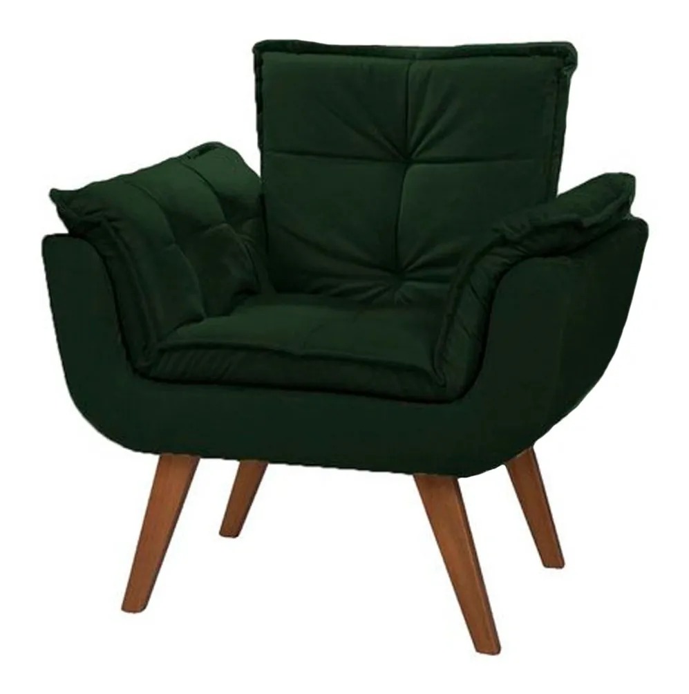 Poltrona Jamile Suede Verde Escuro 508 Inca 11 D Salla