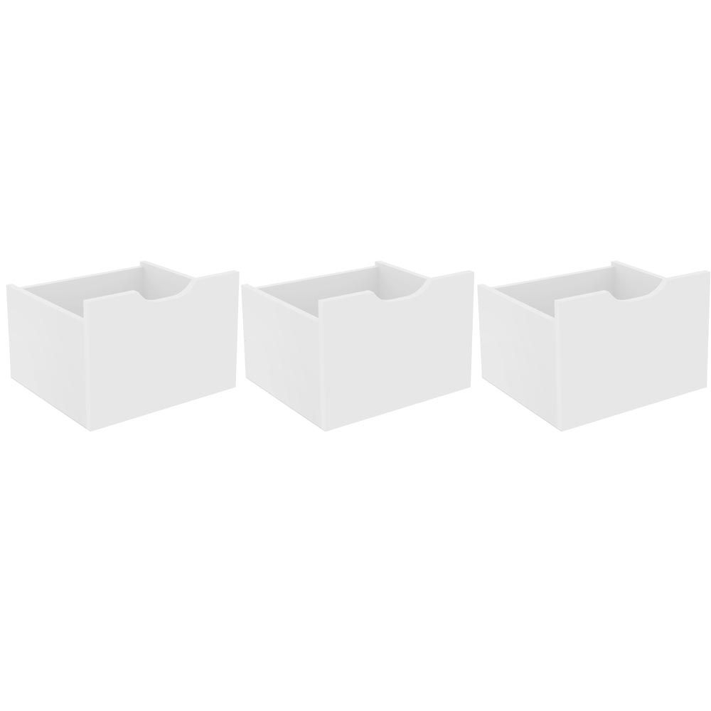 Kit 3 Gavetas Organizadoras Branco Qmovi