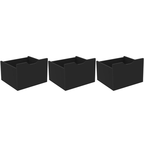 Kit 3 Gavetas Organizadoras Preto Fosco Qmovi