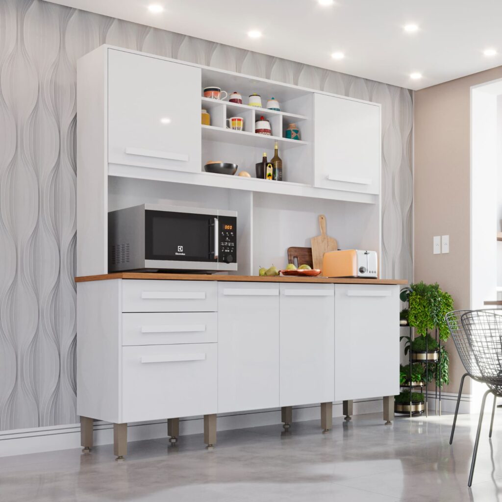 Kit Cozinha Lunna 6P2G Branco Neve Imop