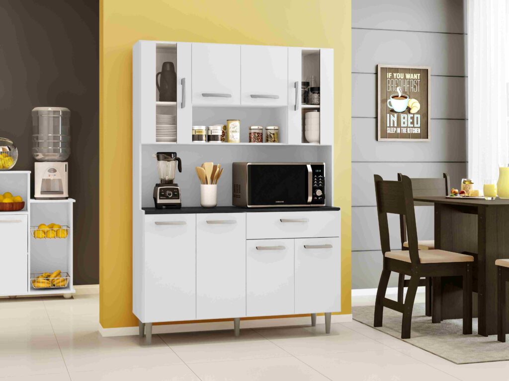 Kit Cozinha Gabi 120 8P1G1N Branco Poliman