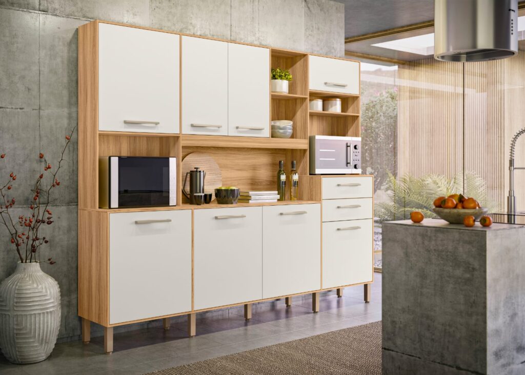 Kit Cozinha Hortela 8P2G Freijo.Off White Cristal Nicioli
