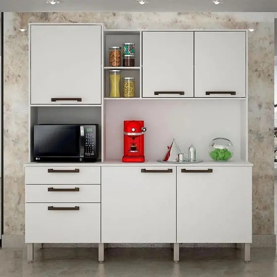 Kit Cozinha Londres 6P2G Branco Salleto