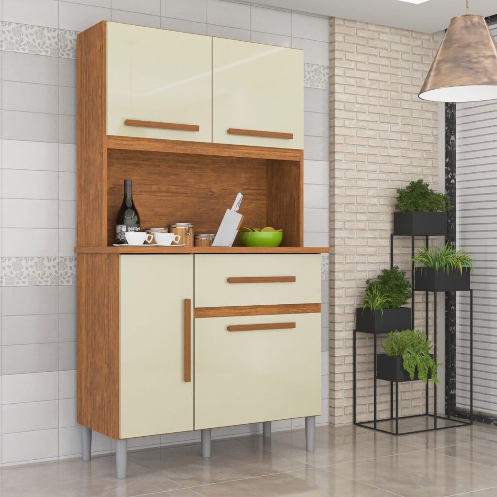 Kit Cozinha Luiza 4P1G Cinamomo.Off White Imop
