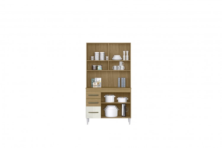 Kit Cozinha Aline 4P3G Visualizacao Interior Aramoveis