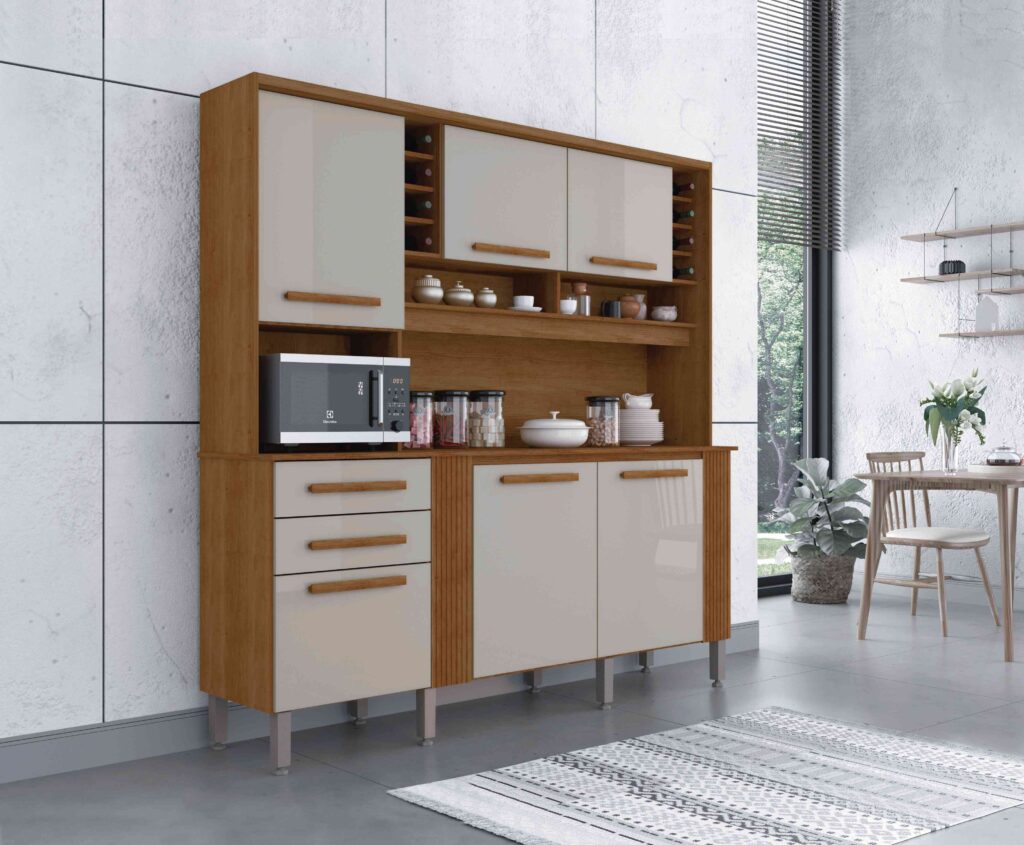 14050.Kit Cozinha Catar 6P2G Cinamomo.Off White Salleto
