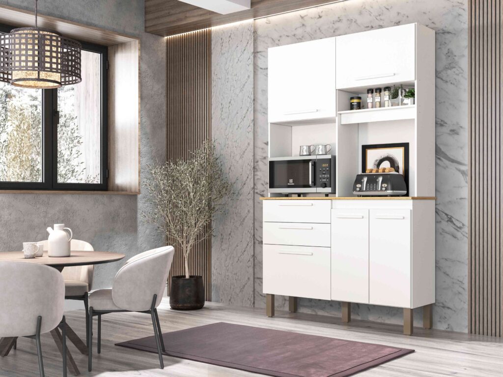 13994.Kit Cozinha Dubai 5P2G Branco Salleto