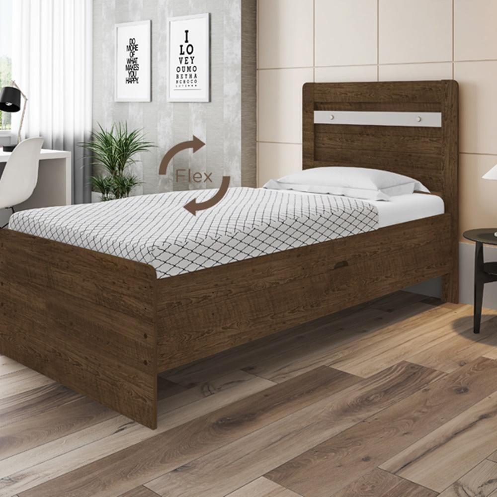 Cama Bau Solteiro Larissa F09 Malbec.Off White Framar