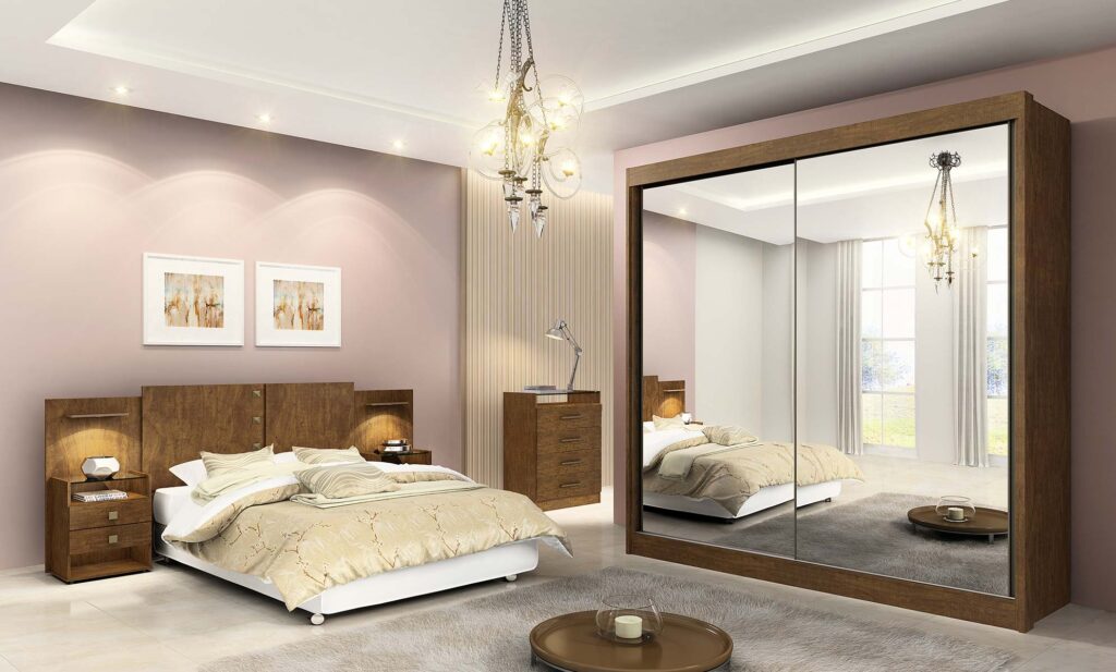 Roupeiro Las Vegas 2P6G com Espelhos Ipe.OffWhite Flex D Doro
