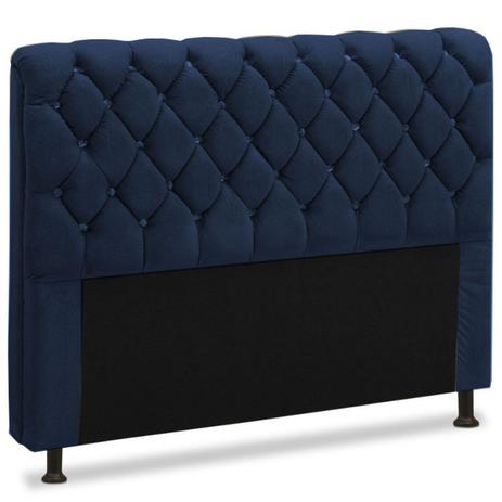 Cabeceira Solteiro Luxuria 90 Veludo Azul 2302 SR Cabec
