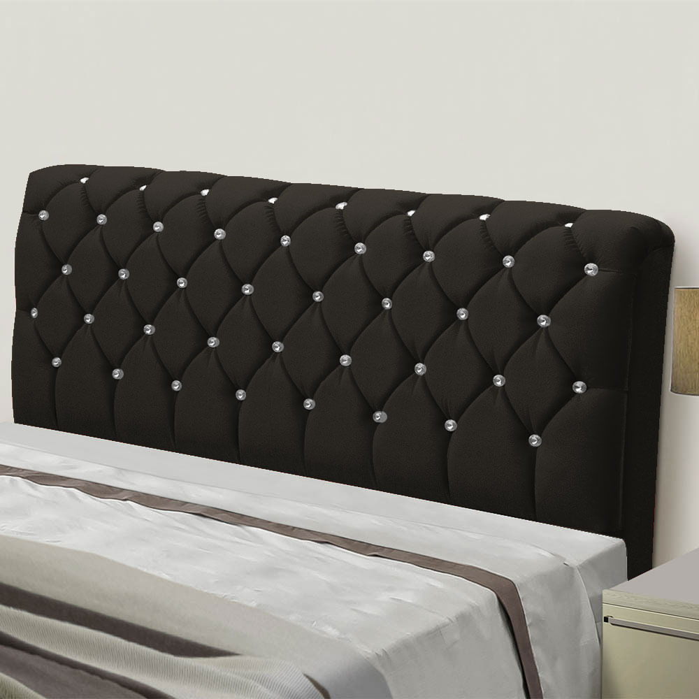 Cabeceira Solteiro Luxuria 90 Veludo Cacau 1703 SR Cabec