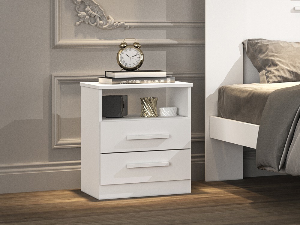 14229.Mesa de Cabeceira Venus 2G1N Branco Salleto