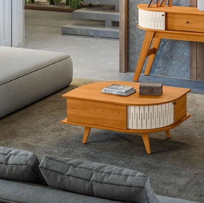 Mesa de Centro Indianapolis 2P Cinamomo.Off White Madetec