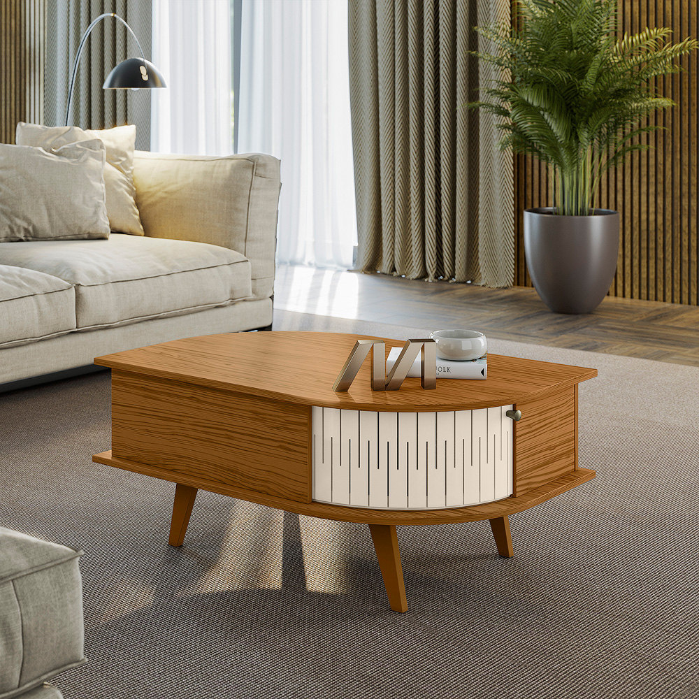 Mesa de Centro Indianapolis 2P Naturale.Off White Madetec