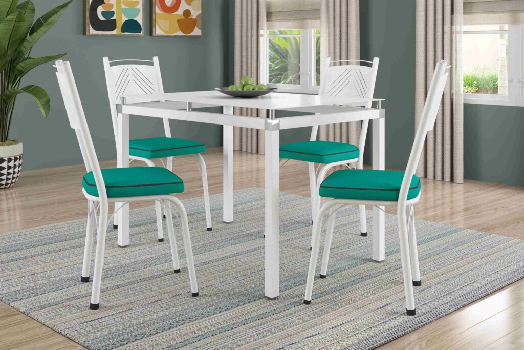 Mesa Malva TpVdr 107×73 4Cd 151 Branco.Turquesa Artefamol