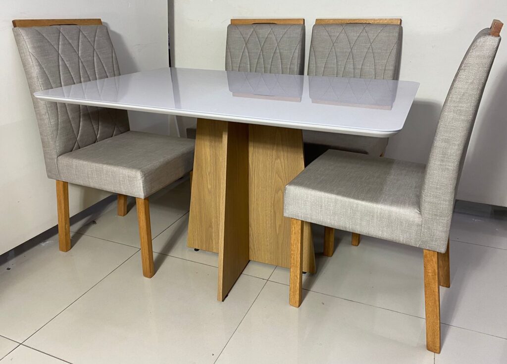 Mesa Narnia.03 100×80 Tampo Malaga MDF.Vdr e Base 03 Menor MDF.BP Imbuia Mel.Off White Carvalho Decor