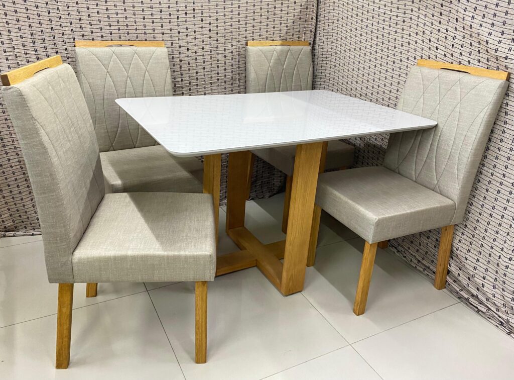 Mesa Pietro.Evelin 120×80 Tampo Malaga MDF.Vdr e Base Evelin Imbuia Mel.Off White Carvalho Decor