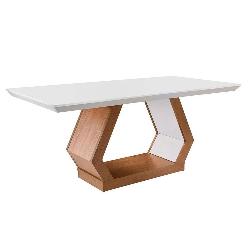 Mesa Alvorada 180 Tmp MDF Vdr Imbuia Off White Rufato