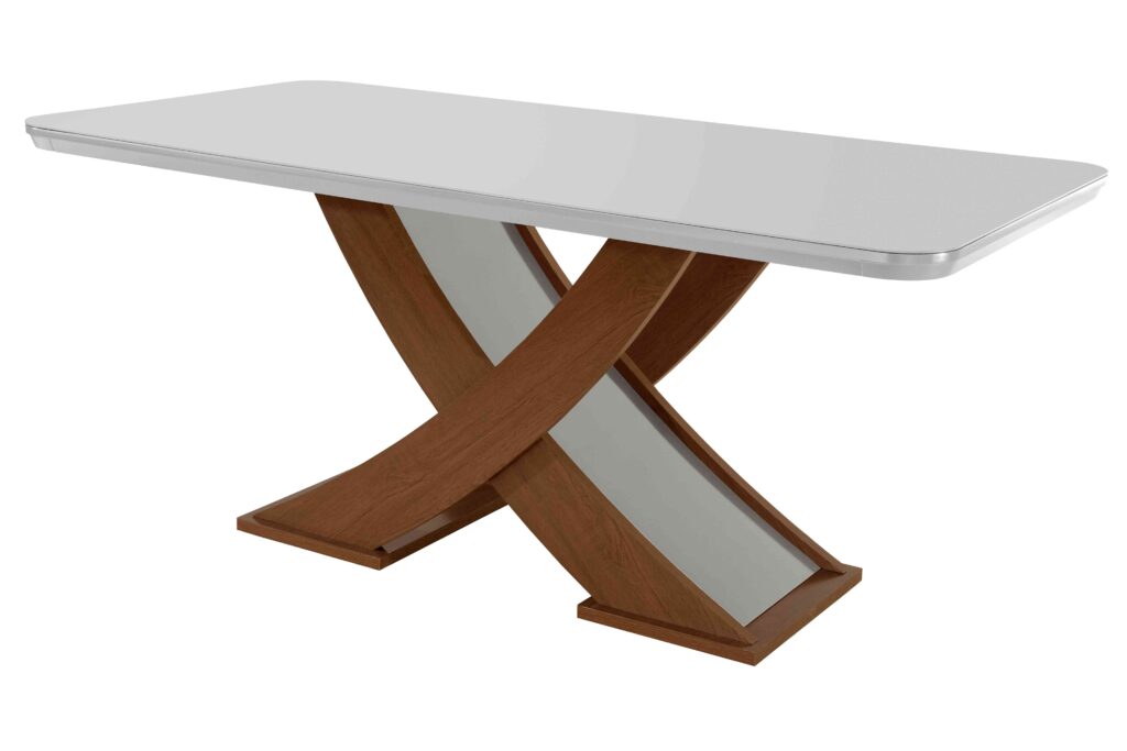 Mesa Dakota 180 Tmp MDF.Vdr Imbuia.Off White Rufato