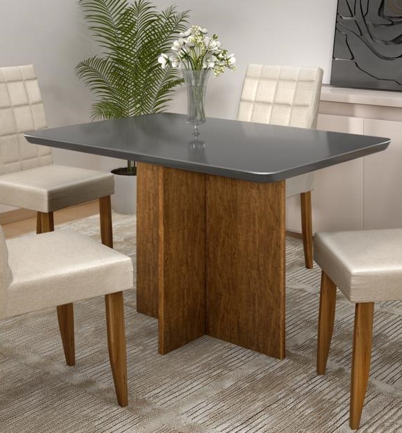 Mesa Moscou 120 Tmp.Vidro Cinamomo.Gafite Minas Plac