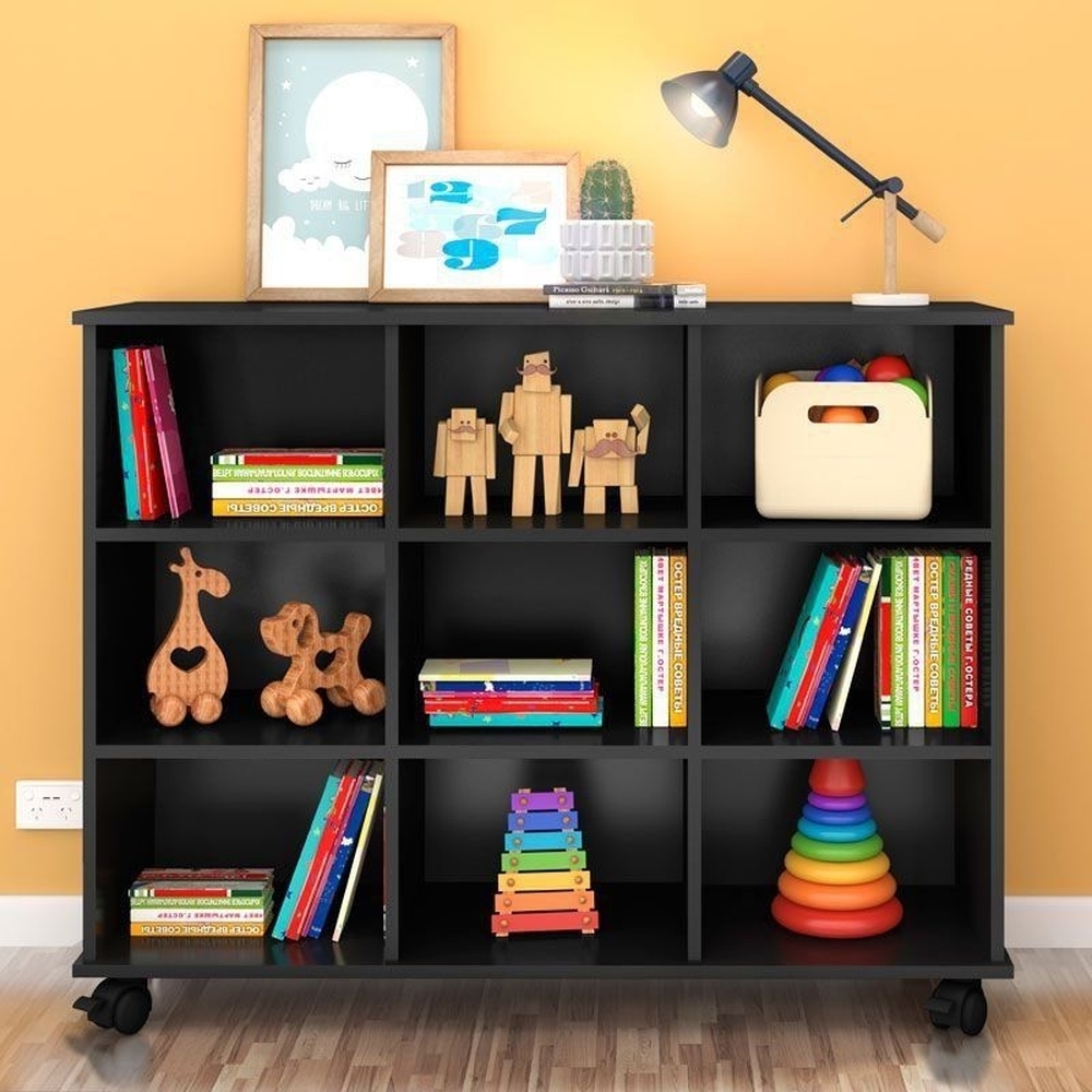 Nicho Organizador 3×3 com Rodizio Preto Fosco Qmovi