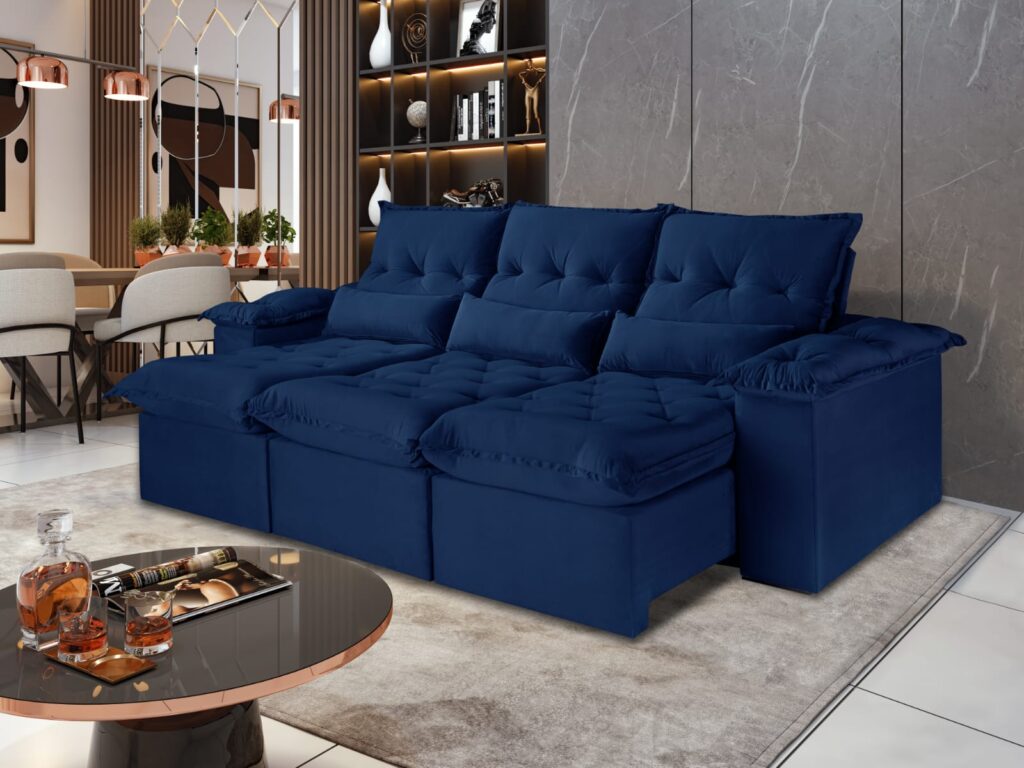 Estofado Retr Ouro Preto 260 3×70 Azul Inca 24 Idealle