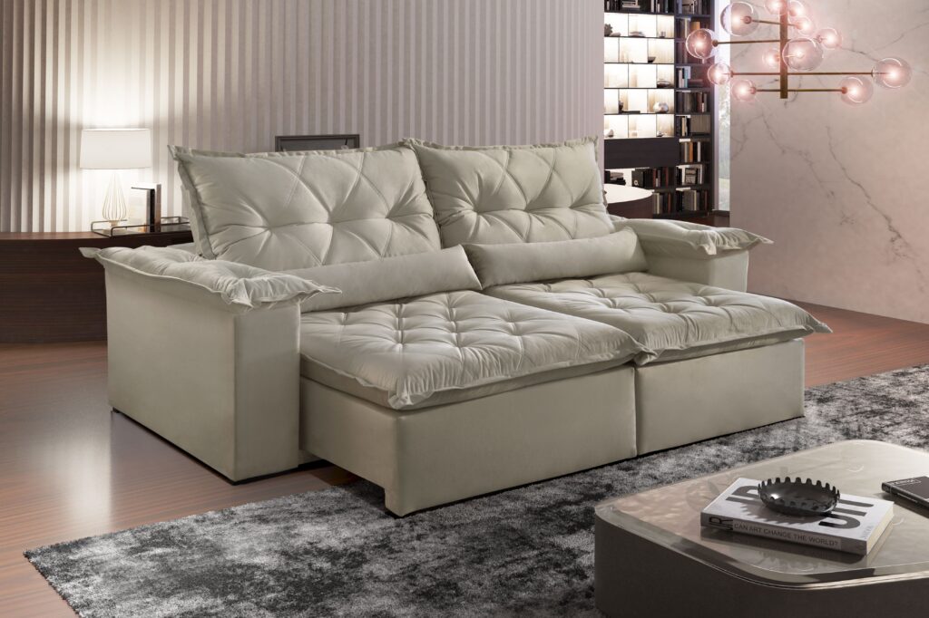 Estofado Retratil Ouro Preto 2×100 Bege Jolie 2 Montano