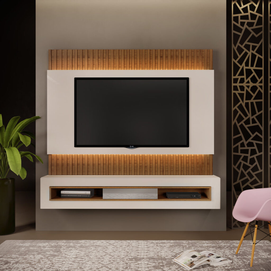 Painel Suspenso Belutti 180 Off White.Freijo DJ Moveis
