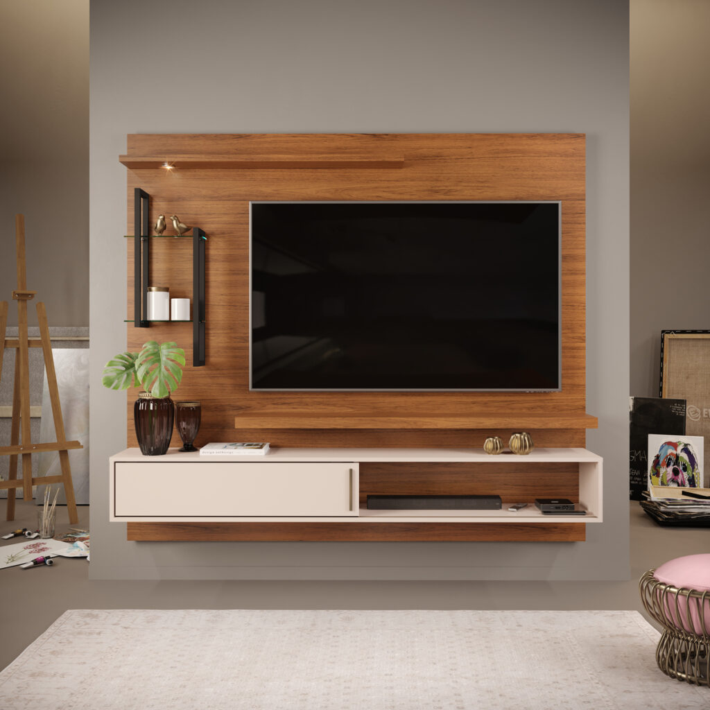 Painel Mila 180 Freijo.Off White DJ Moveis