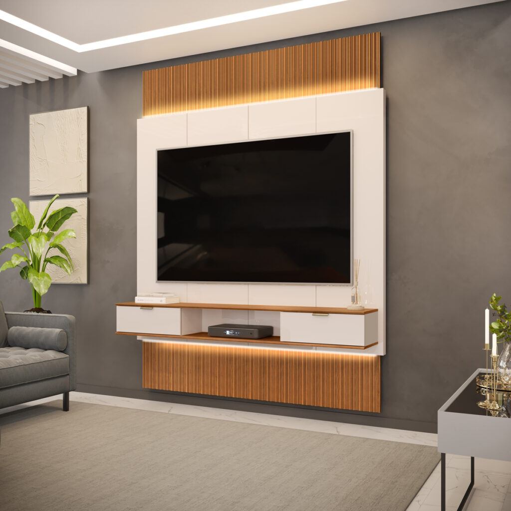 Painel Extensivel Hit 1900 Freijo.Off White DJ Moveis
