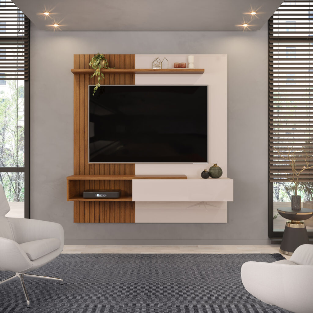Painel Tito 150 Off White.Freijo DJ Moveis