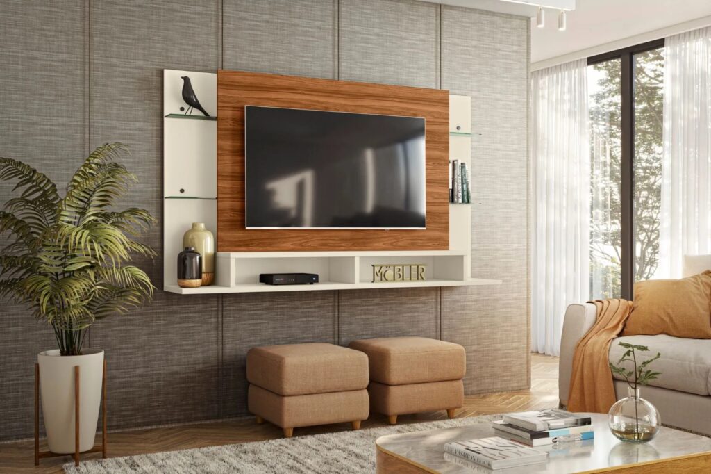 Painel Malbec Cinamomo Mel.Off White Mobler