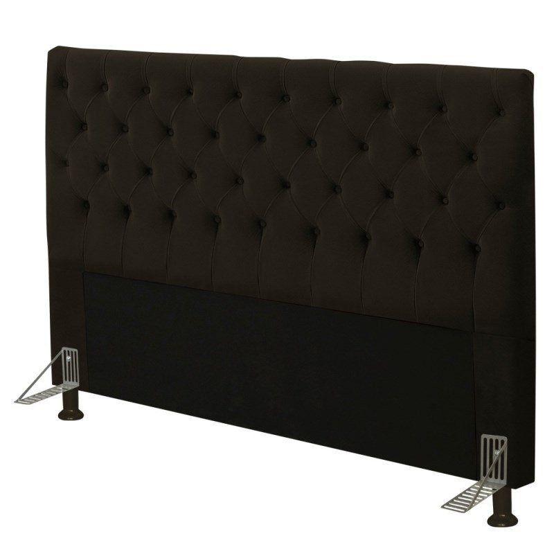 Cabeceira Casal Paris 140 Veludo Cacau 1703 SR Cabec