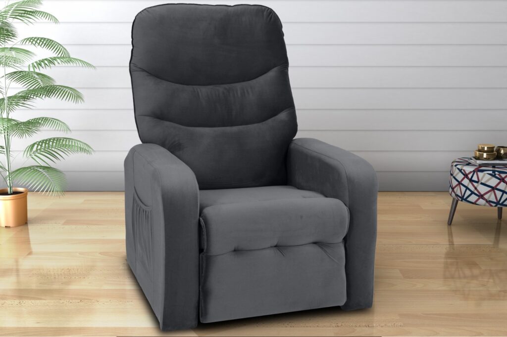 Poltrona Reclinavel Punto Veludo Grafite Cod 000425 Matrix