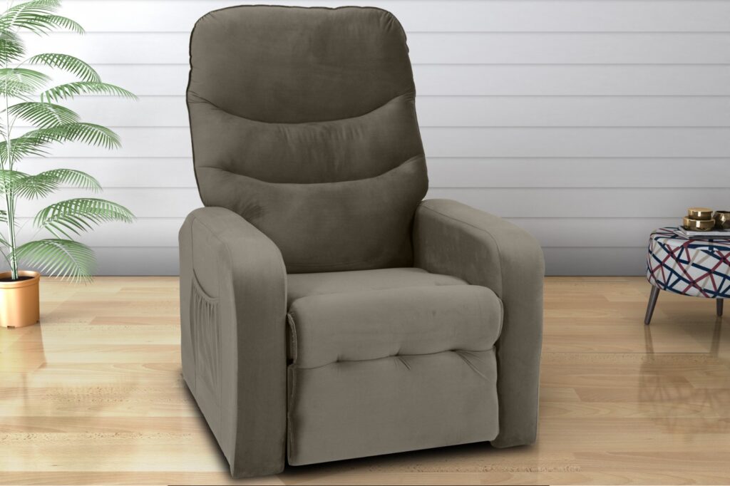 Poltrona Reclinavel Punto Veludo Capuccino Cod 000434 Matrix