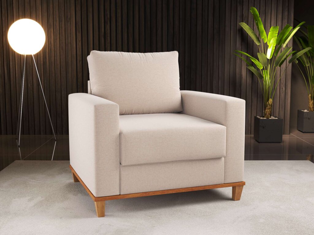 Poltrona Living Runa Linho Bronze Viero