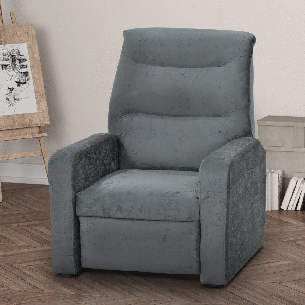 Poltrona do Papai D Prime Veludo Inca Grafite 10 D Salla